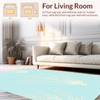 Light Blue Subtle Feather Design Rug