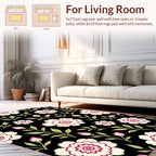 Bold Floral Pattern With Pink Accents Rug
