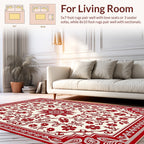 Red Floral Medallion Intricate Border Rug