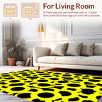 Bold Yellow Circular Pattern Rug