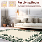 Ornate Floral Vines Border Design Rug
