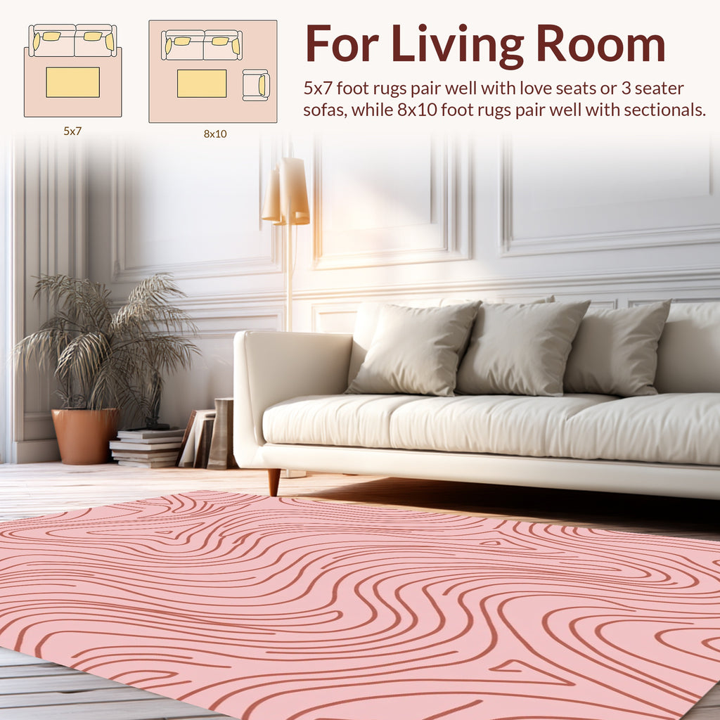 Abstract Wavy Topographic Pattern Rug