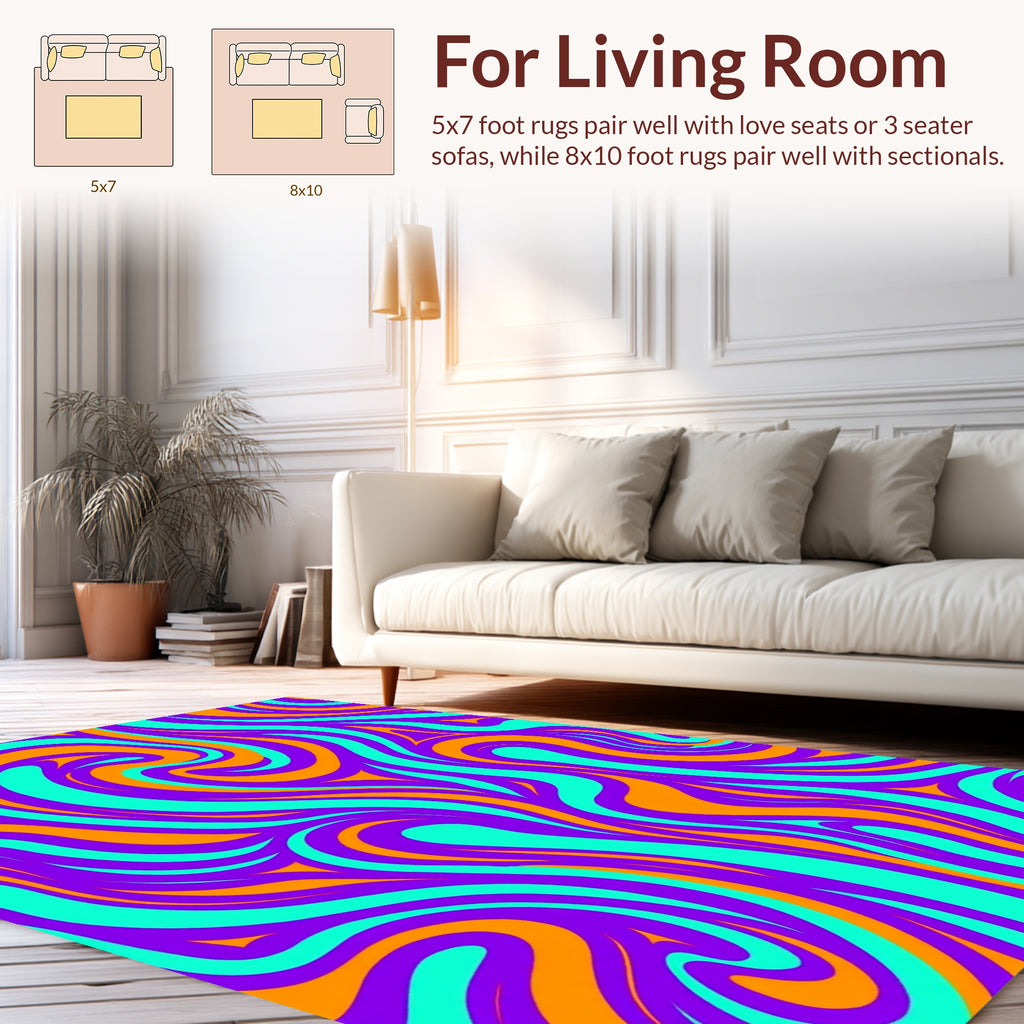 Swirling Pattern Vibrant Colors Rug