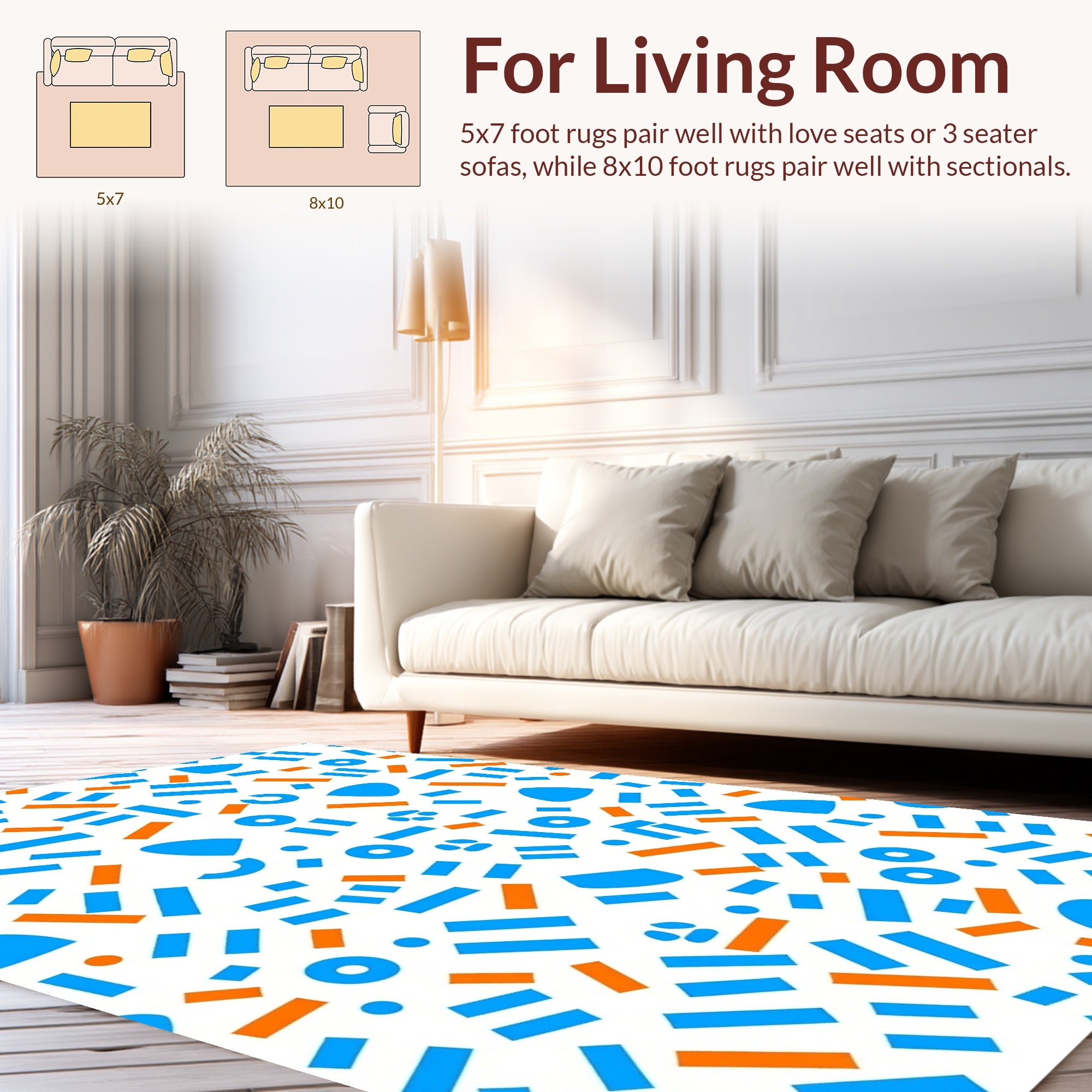Abstract Confetti Scatter Pattern Rug