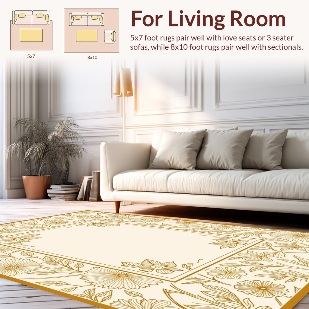 Antique Floral Vine Pattern Rug