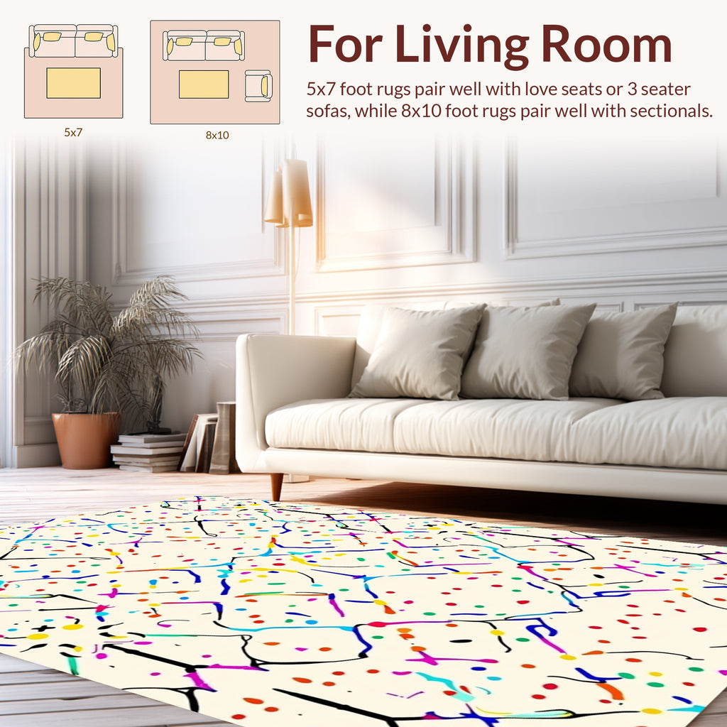 Abstract Colorful Confetti Pattern Rug