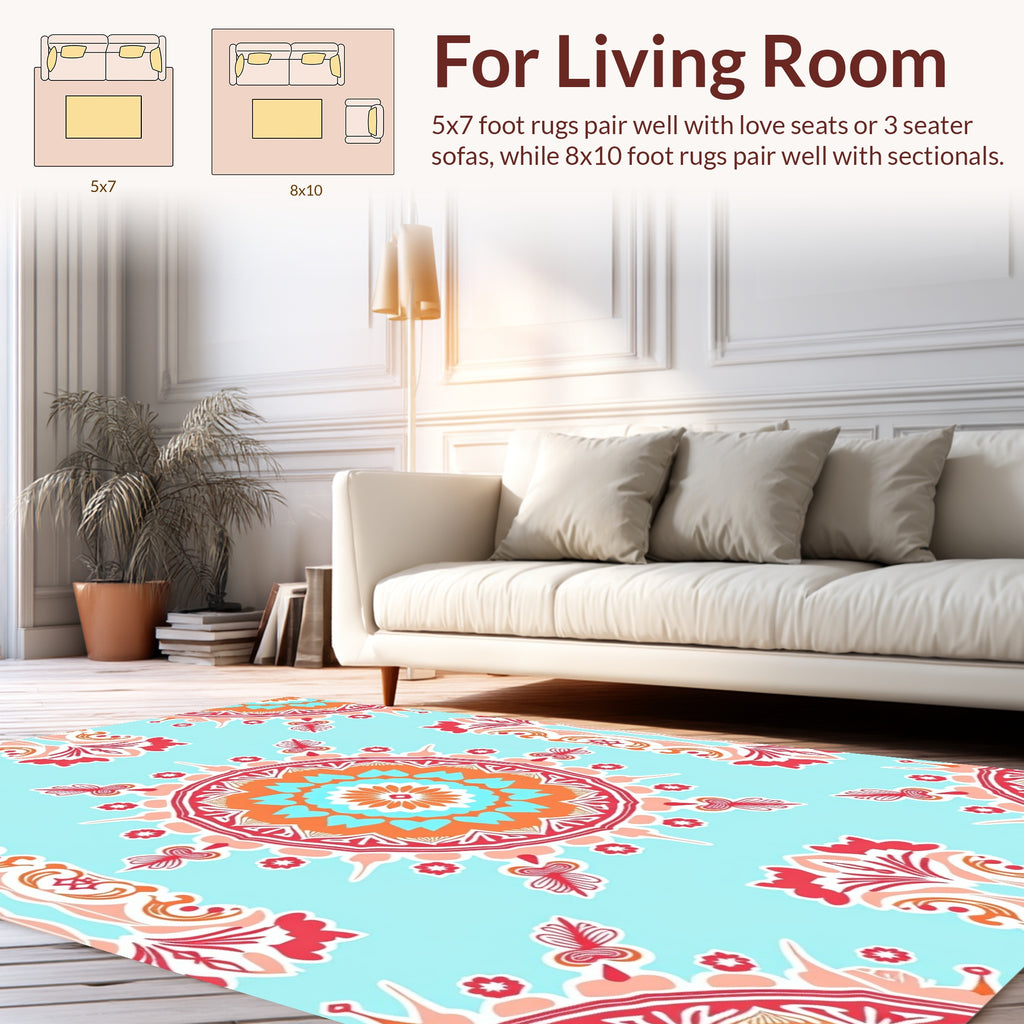 Vibrant Mandala Patterned Rug