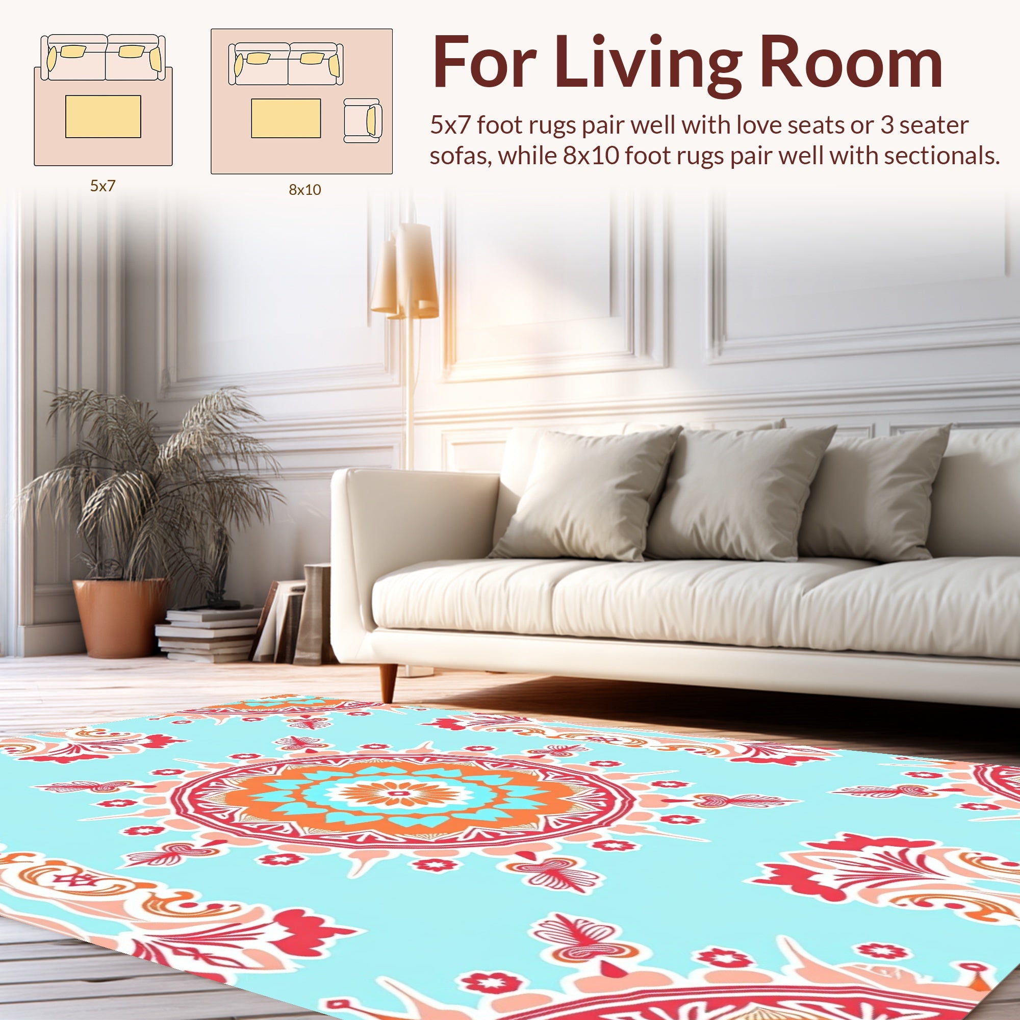 Vibrant Mandala Patterned Rug