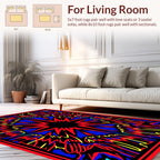 Bold Abstract Sunburst Pattern Rug