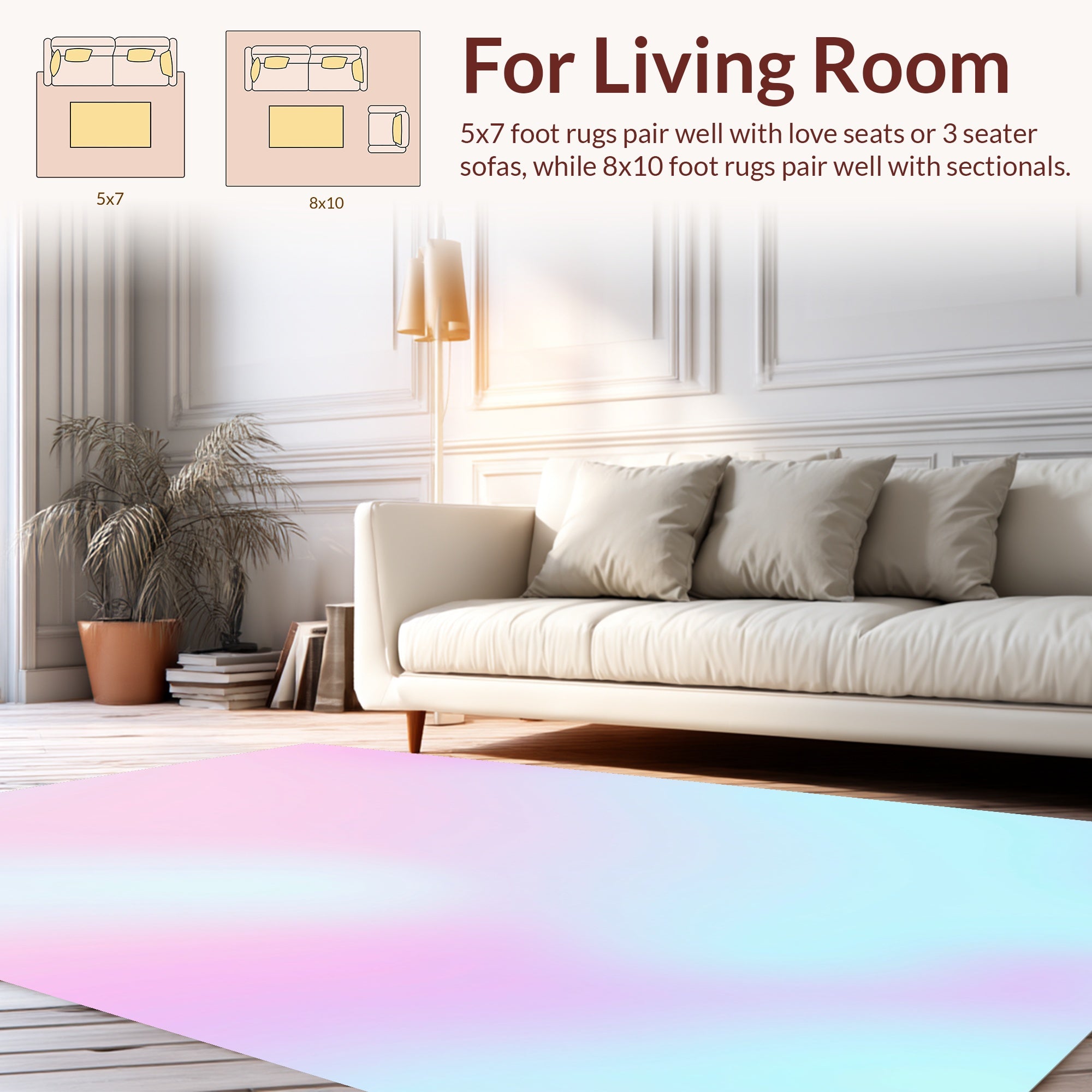 Soft Pastel Gradient Swirls Rug