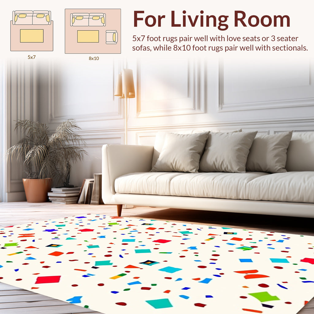 Colorful Confetti Shape Pattern Rug