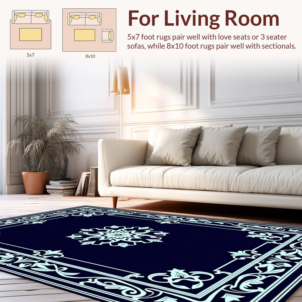 Classic Floral Bordered Medallion Rug