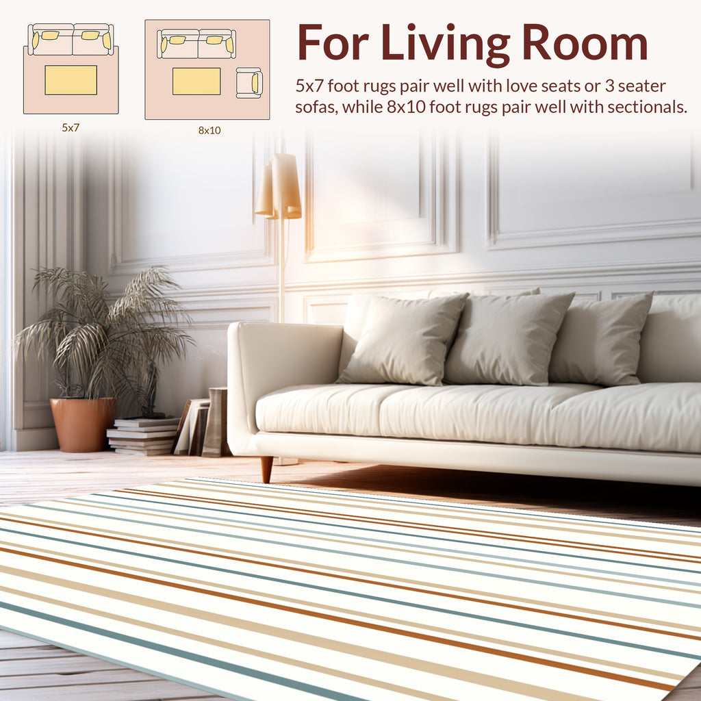 Striped Design With Warm Earthy Tones Rug