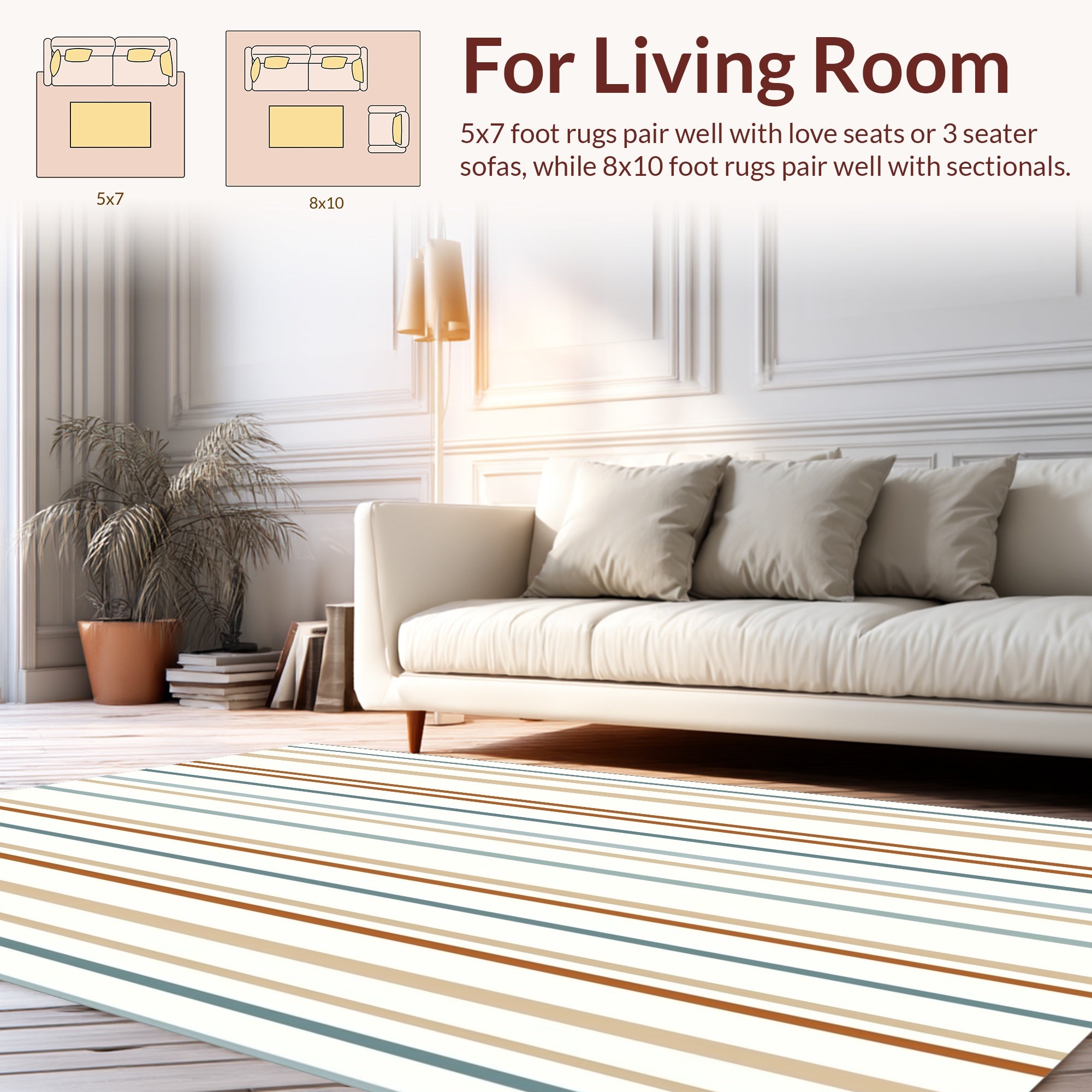 Striped Design With Warm Earthy Tones Rug