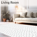 Abstract Hexagonal Grid Pattern Rug