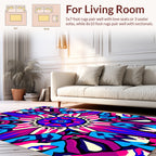 Vibrant Abstract Symmetric Mandala Rug