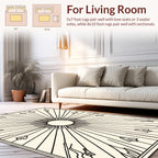 Art Deco Sunburst Feather Pattern Rug