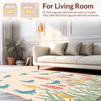Whimsical Blue Birds Floral Pattern Rug