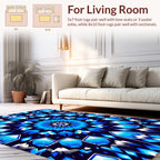 Intricate Blue Geometric Mandala Design Rug