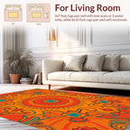 Retro Psychedelic Floral Sunburst Pattern Rug