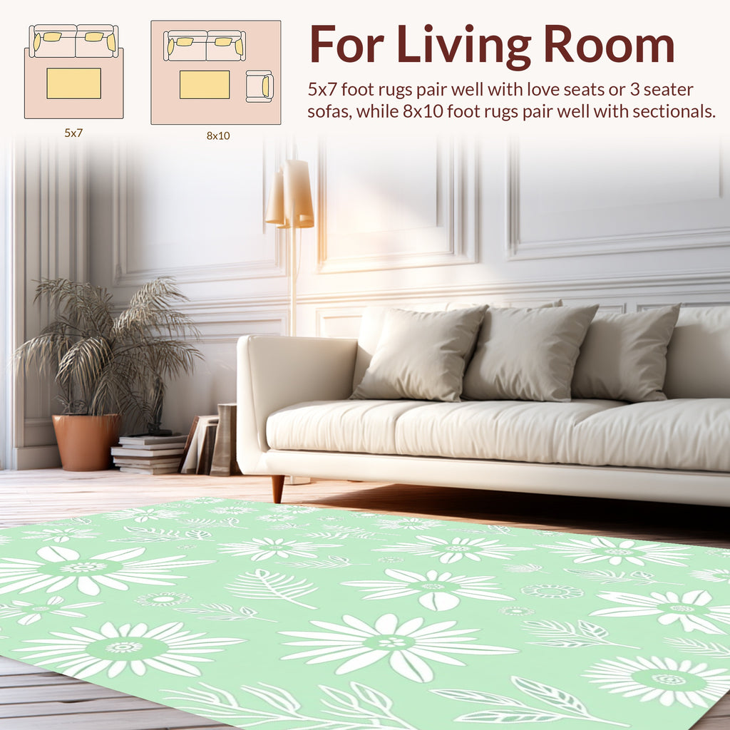 Abstract Floral Whimsical Pattern Design Rug