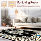 Classic Floral Mandala With Geometric Border Rug