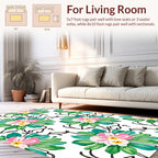 Bushes and Blossoms With Swirls Rug