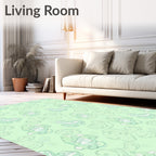 Cute Pastel Green Cloud Creatures Rug