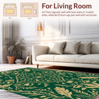 Elegant Gold Leaf Vine Traditional Rug