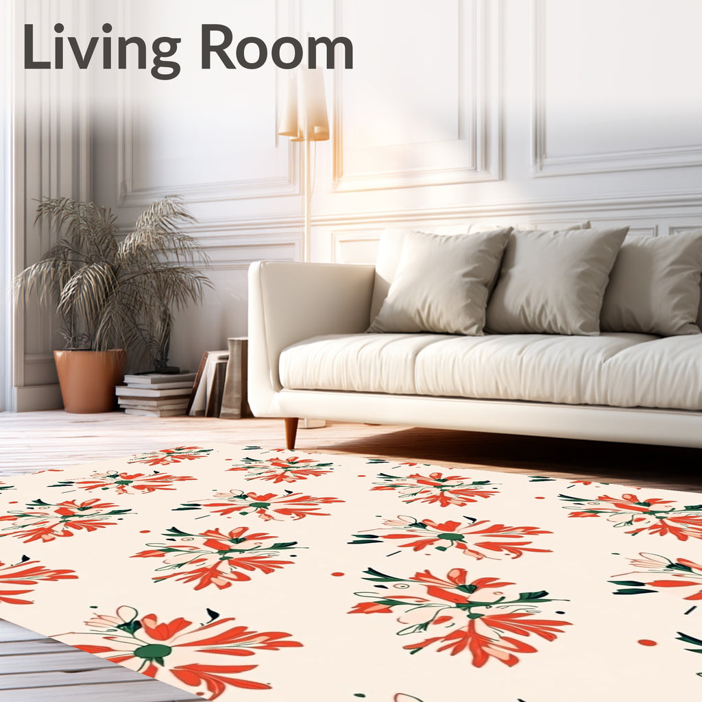 Whimsical Floral Pattern Rug