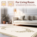 Elegant Swirls Decorative Frame Rug