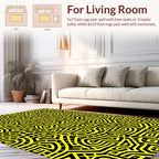 Bold Yellow Maze Pattern Rug