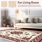 Elaborate Floral Bordered Medallion Rug
