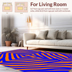 Bold Blue Orange Zebra Lines Rug