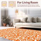 Abstract Orange Shapes Pattern Rug