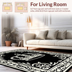 Regal Crown Heraldic Border Design Rug
