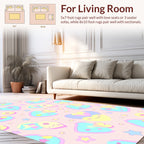 Kawaii Heart Star Pattern Design Rug