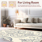 Gray Scrollwork Damask Pattern Rug