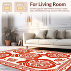 Classic Red Floral Ornamental Rug