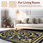Intricate Gold Mandala Pattern Rug