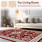 Ornate Red Floral Medallion Rug
