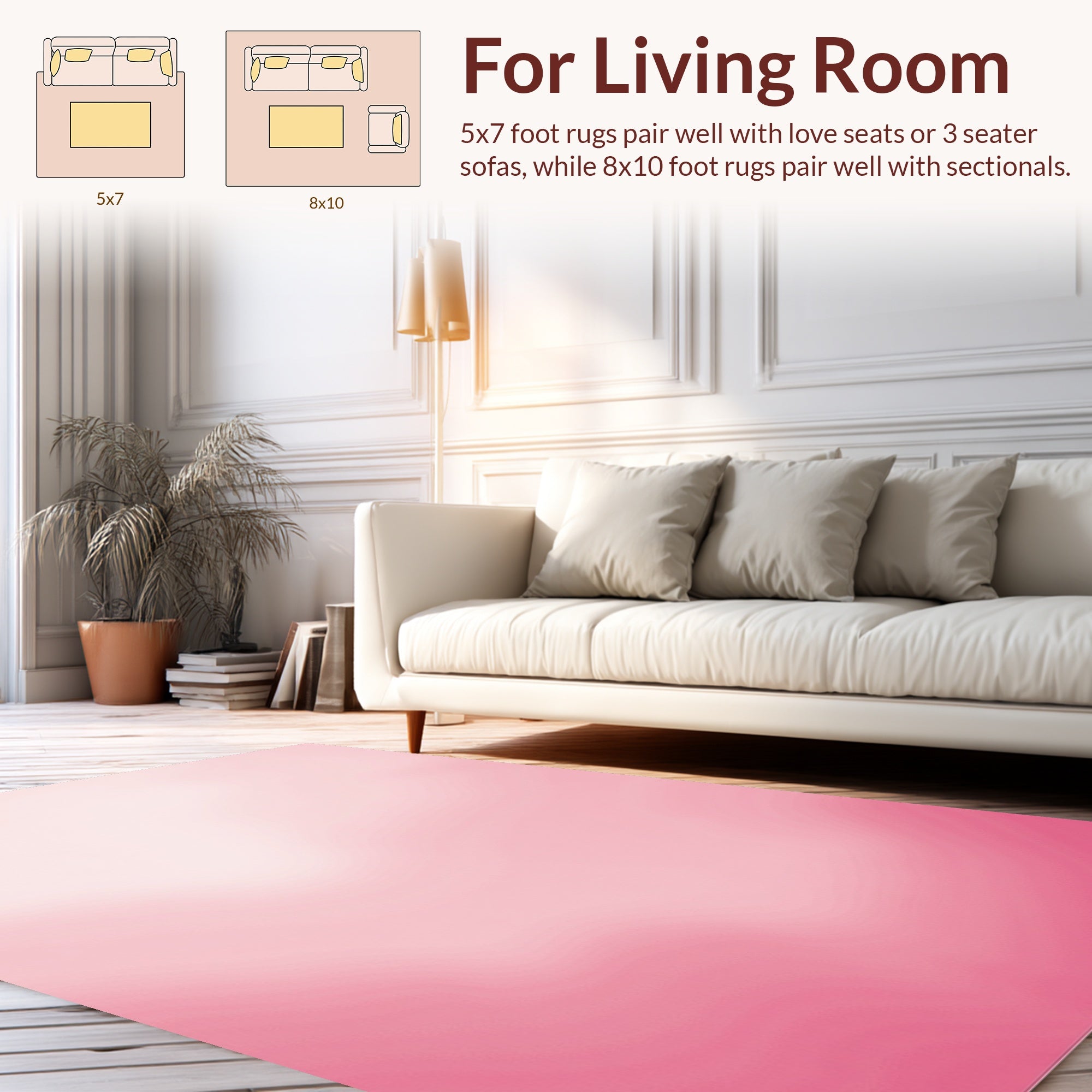 Soft Gradient Pink Blush Rug