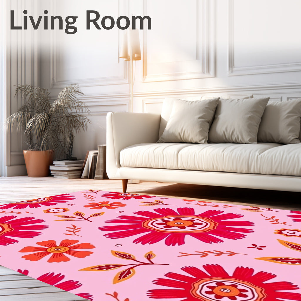 Vibrant Fiesta Floral Pattern Rug