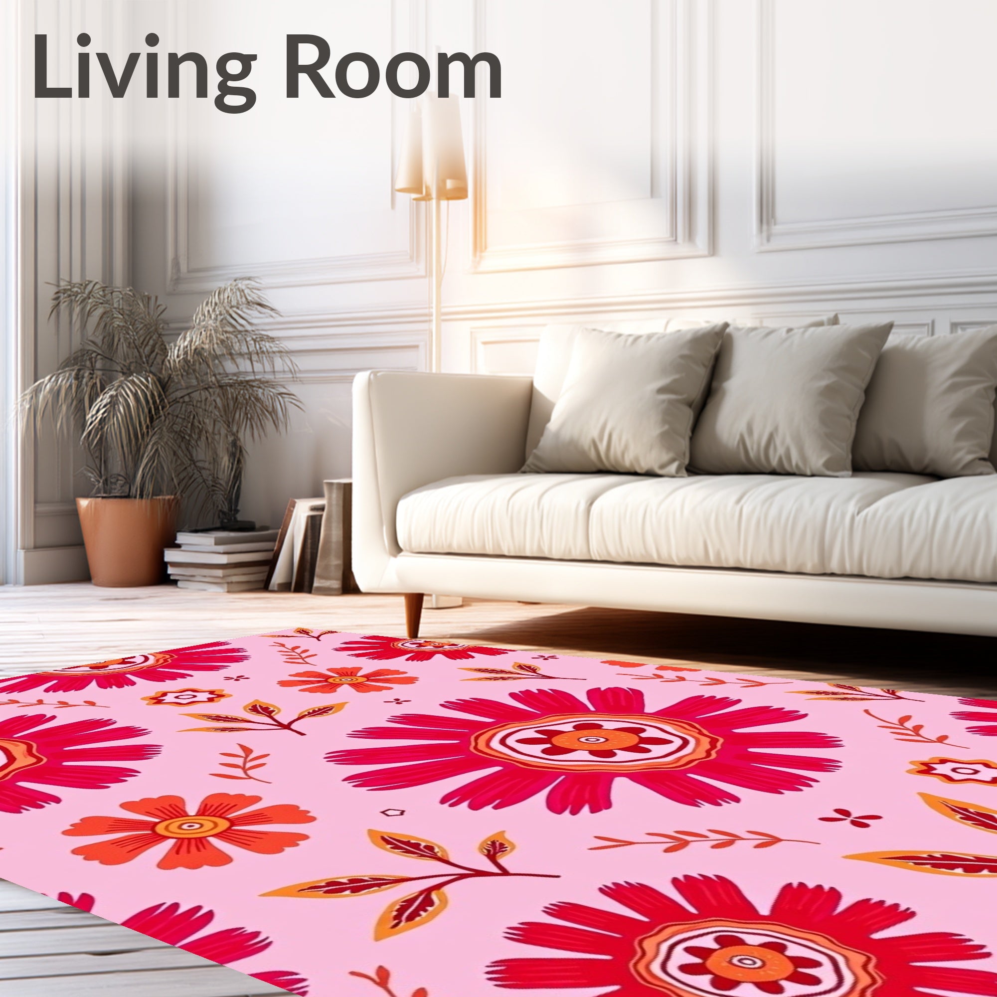 Vibrant Fiesta Floral Pattern Rug