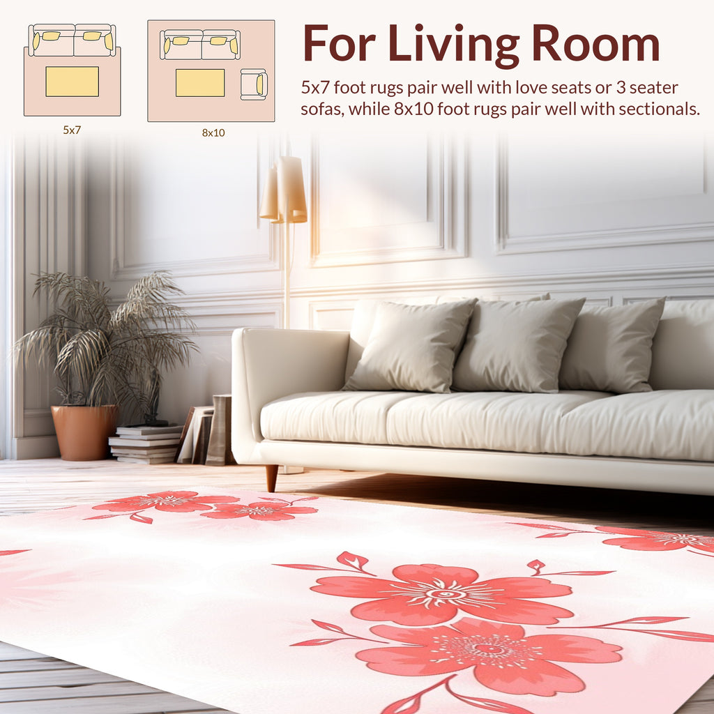Coral Floral Pattern Design Rug