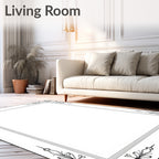 Elegant White Floral Corner Accents Rug