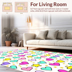Colorful Heart Shapes Star Pattern Rug