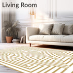 Geometric Maze Style Design Rug