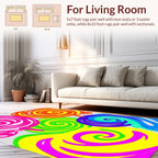 Vibrant Swirl Lollipop Fun Pattern Rug
