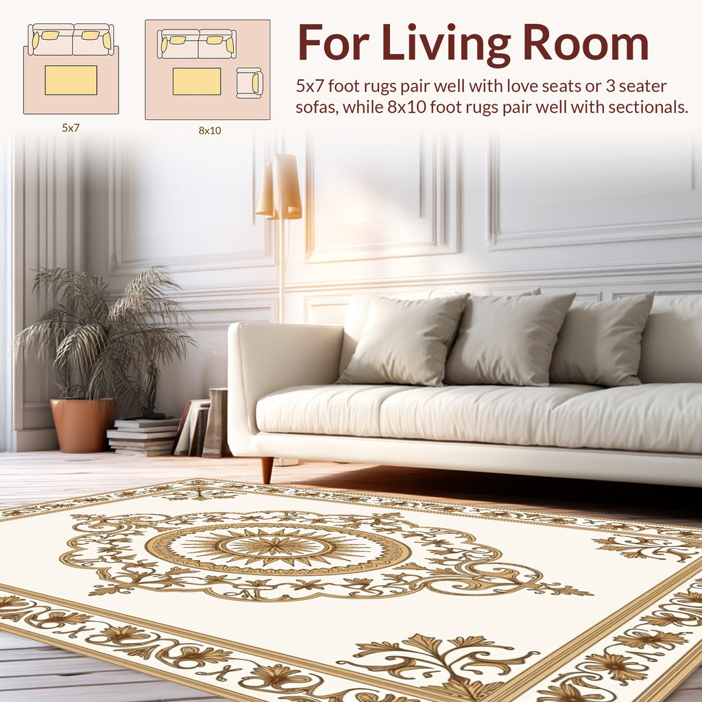 Traditional Floral Sunburst Medallion Rug